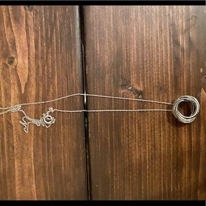 Black and white circle diamond necklace